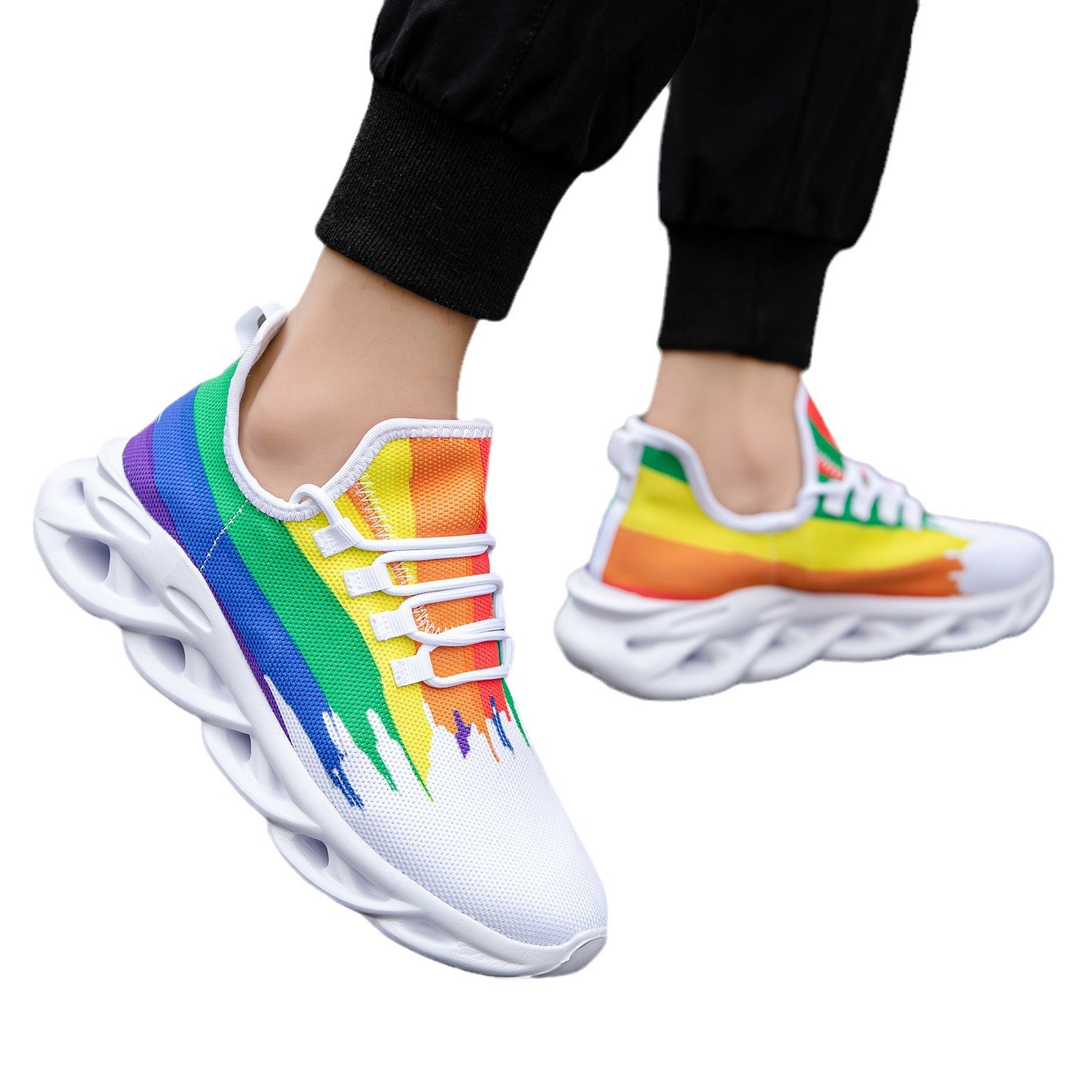 Men's Running Shoes Fly Woven Mesh Breathable Casual Sneaker foto 4