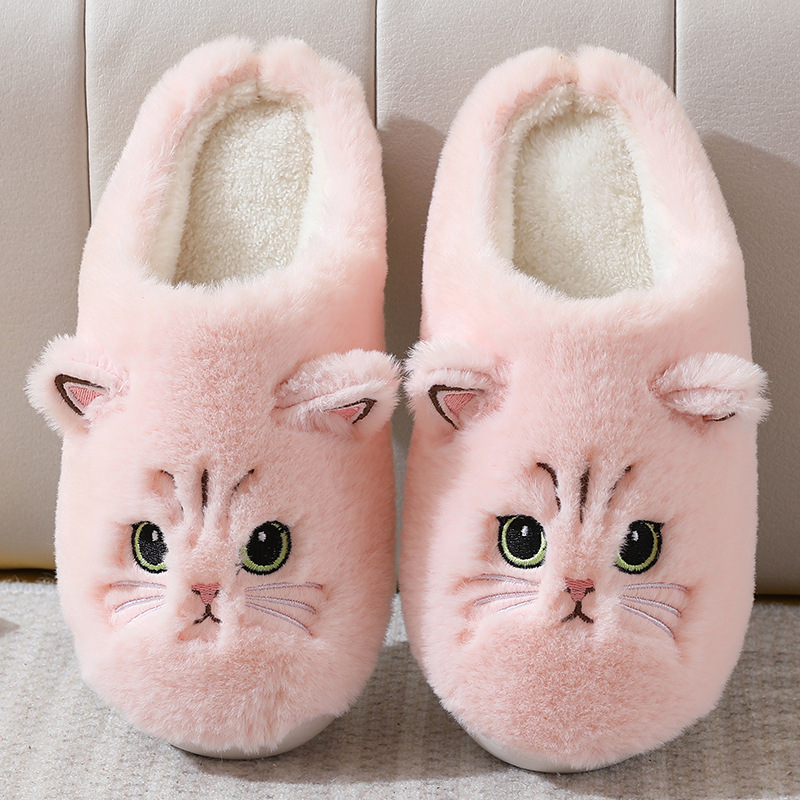 Cotton Couple Kitty Cartoon Cute Velvet Warm Slippers foto 2