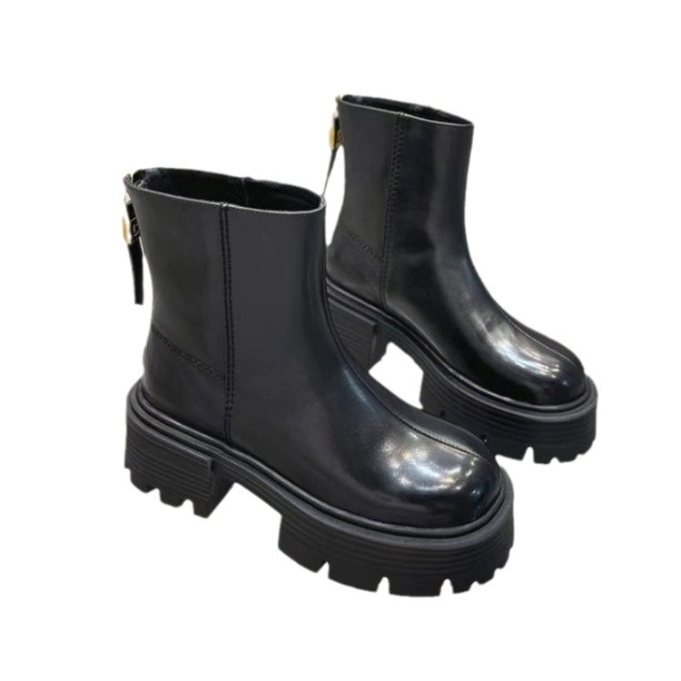 Autumn And Winter Korean Style Thick Bottom Chunky Heel Short Tube Fashion Boots Children foto 3