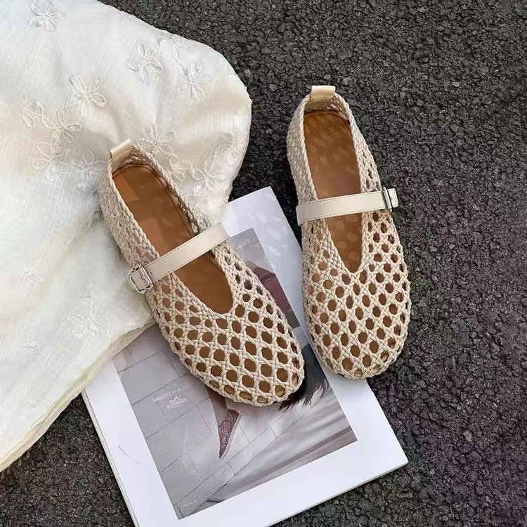 Retro Hollow-weave Comfortable Flat Shoes foto 4