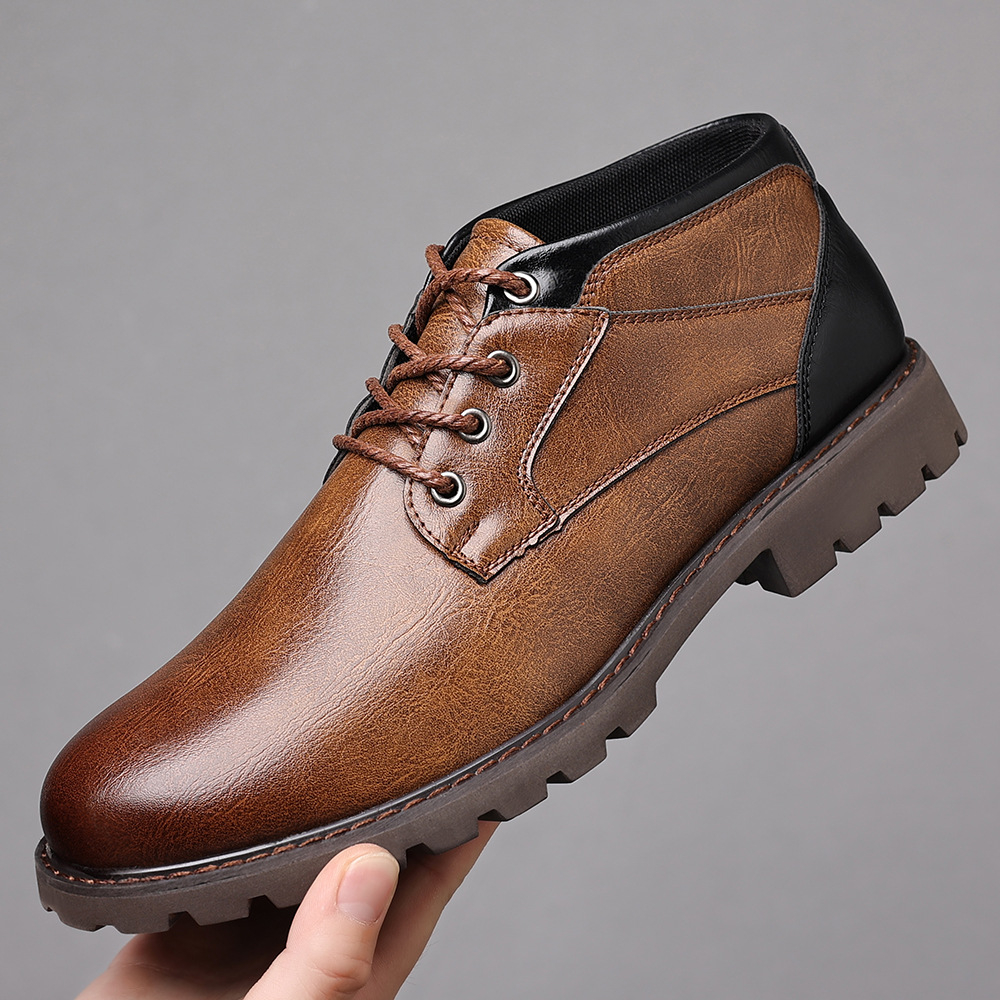 HPIOPL4999 Martin Boots Men's Boots Plus Size Lace Up Low Top foto 2