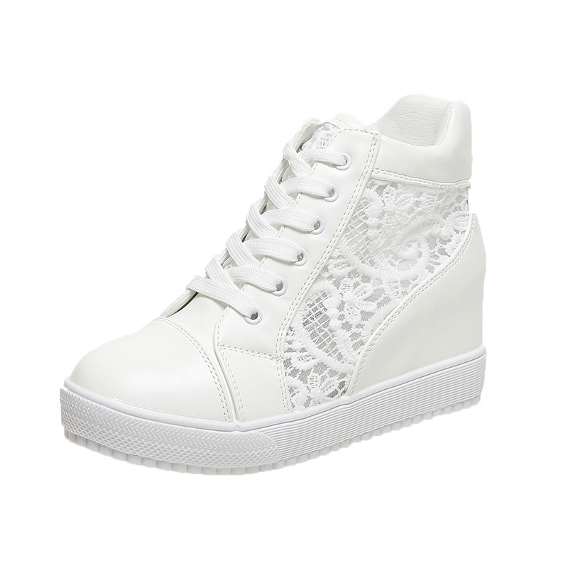 Women's Hidden Heel Platform Hollow Lace Sneaker foto 2