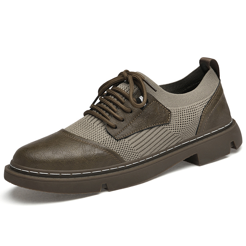 Casual Flying Woven Leather Shoes foto 5