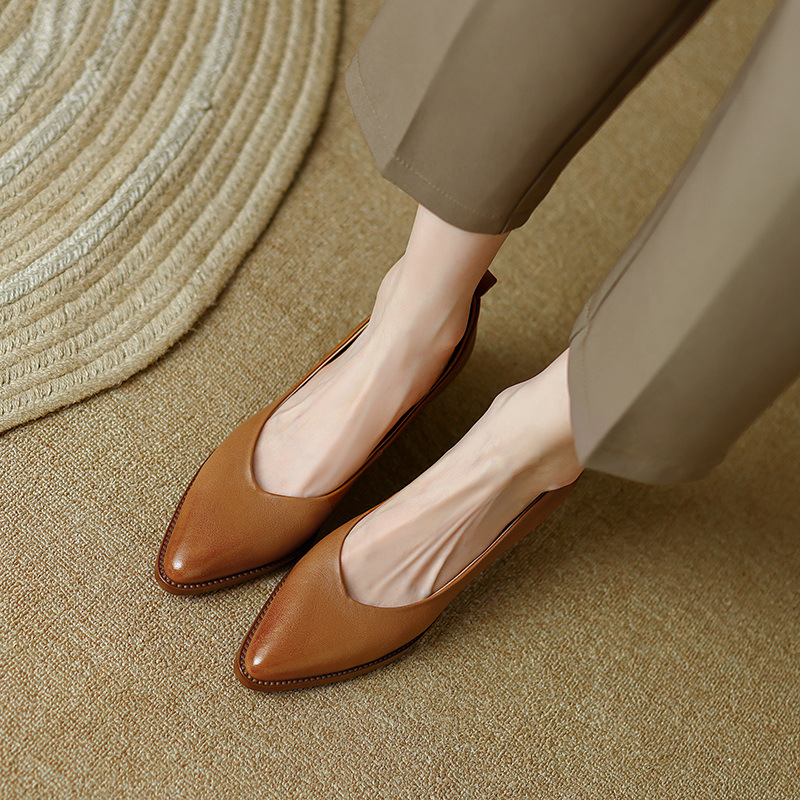 Womens Sheepskin Low-cut Heels foto 4