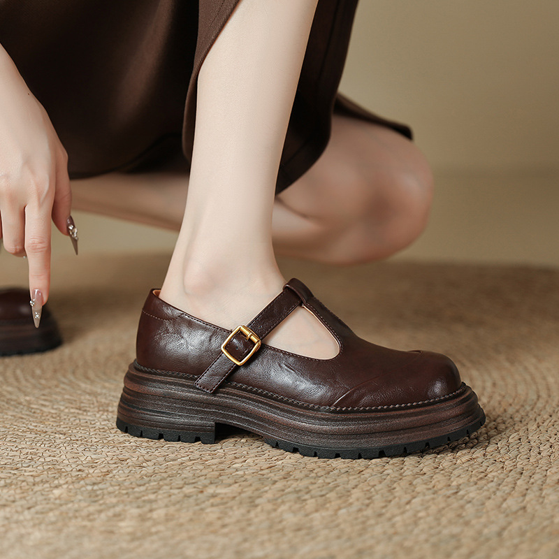 Vintage Mary Jane Hepburn Style T-strap Pumps Women foto 4