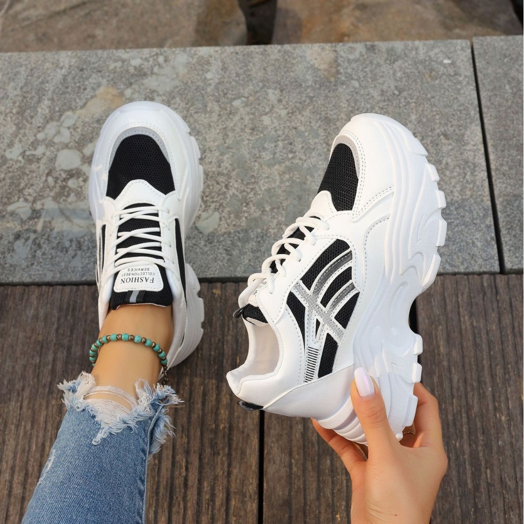 Women's Platform Lightweight Dad Shoes Wedge Sneakers foto 4