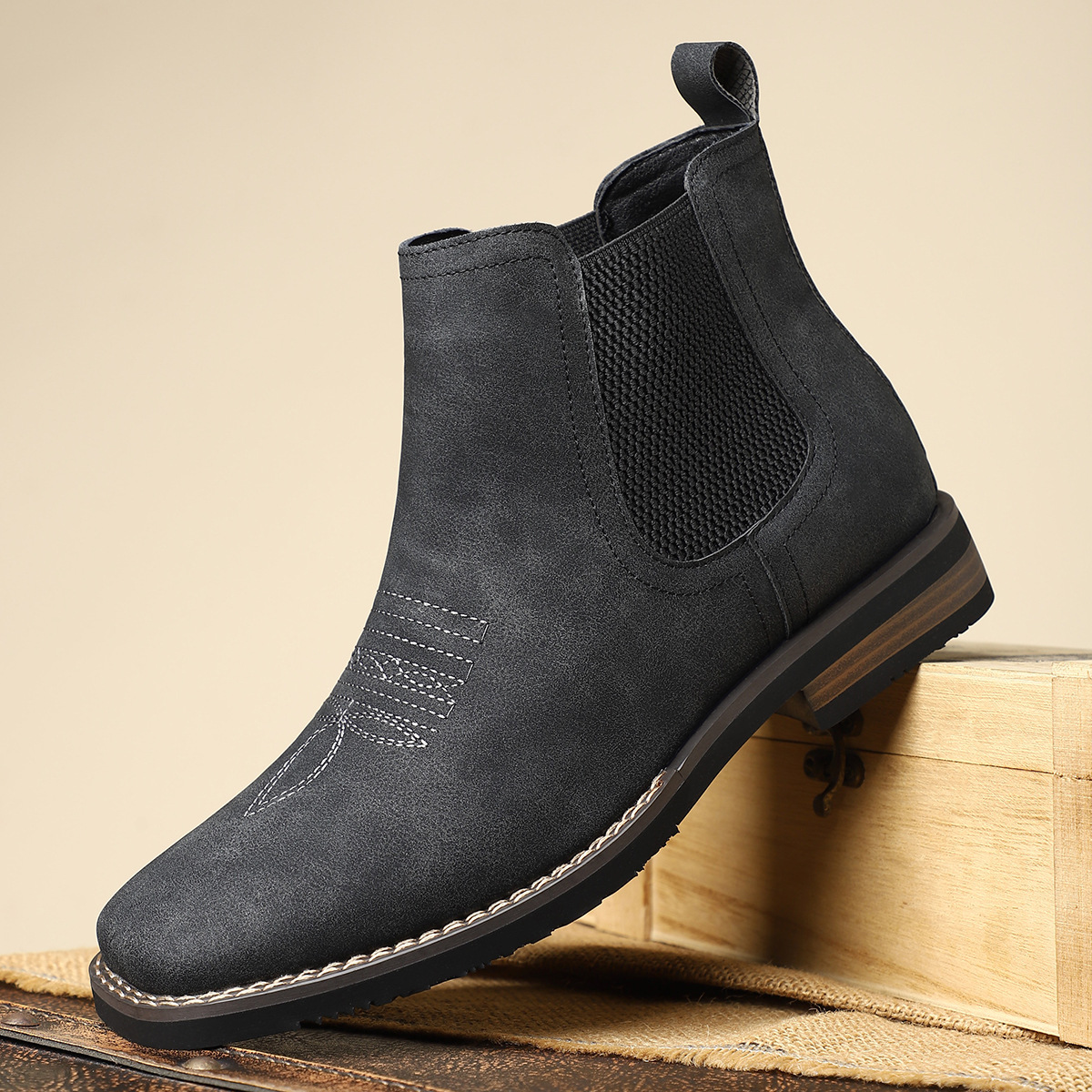 Men's Autumn And Winter Casual British Style Mid-calf Martin Boots foto 2
