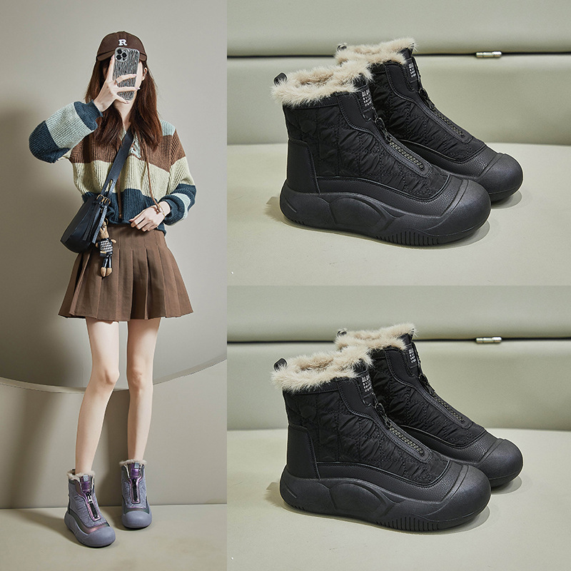Women's Warm Casual Fleece-lined High-top Snow Boots foto 5