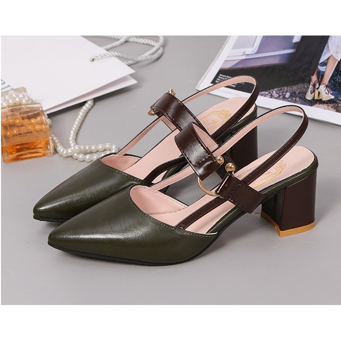 Women's Sandals Summer New Chunky Pointed Toe Hollow High Heel foto 5