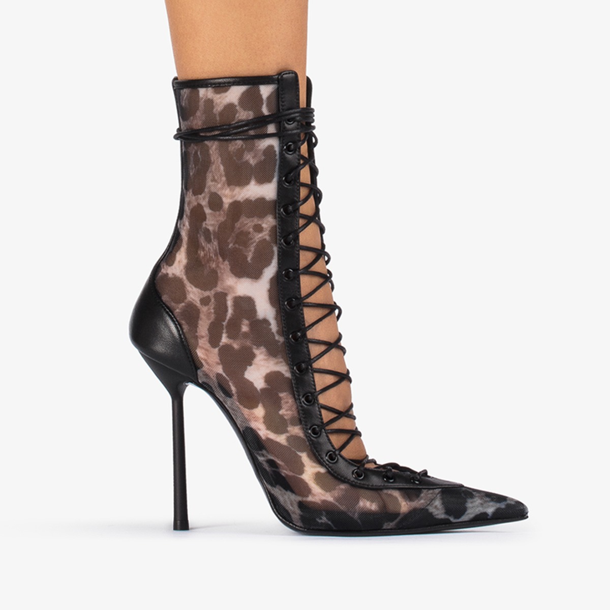 Mesh Patent Leather High-Heel Sandals For Women foto 3