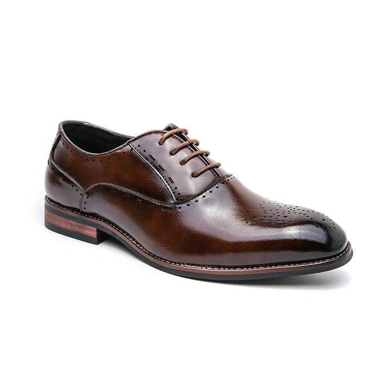Fashion Men's Business Formal Wear Leather Shoes foto 2