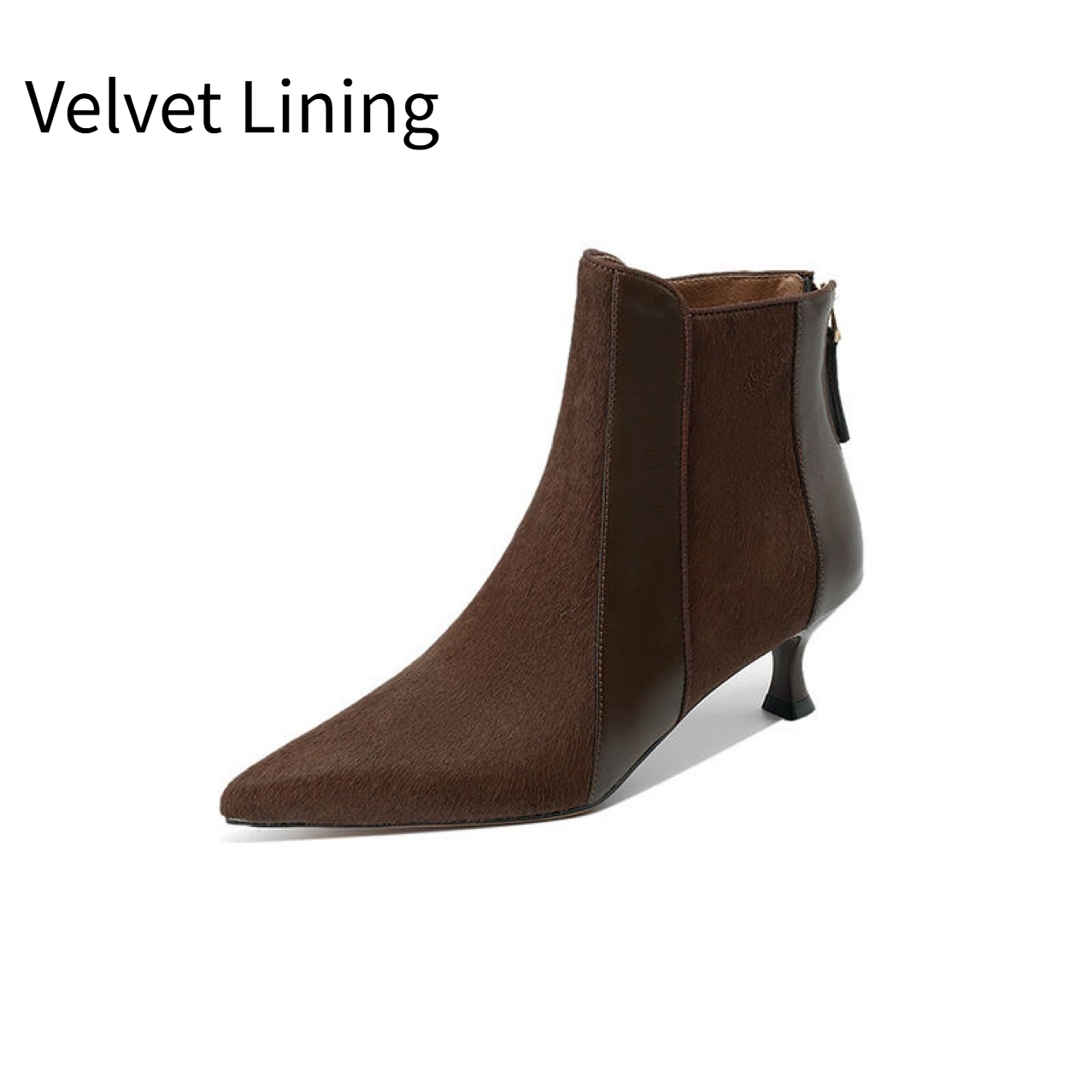 Full-leather Stiletto-heeled Pointed-toe Ankle Boots With A Back Zipper foto 5