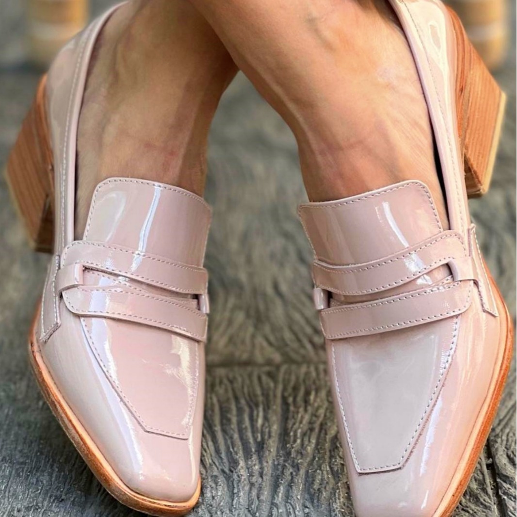 Fashion Square Toe Slip-on Paint Oversized Shoes Women foto 5