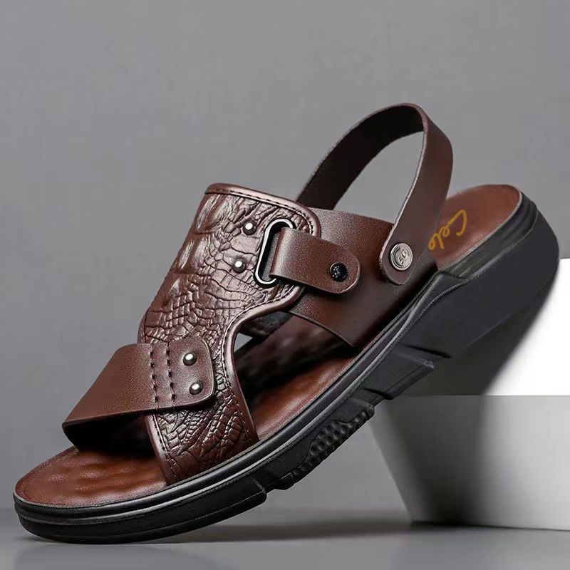Summer Beach Non-Slip Breathable Thick Soft-Soled Durable Dual-Use Mens Sandals foto 3