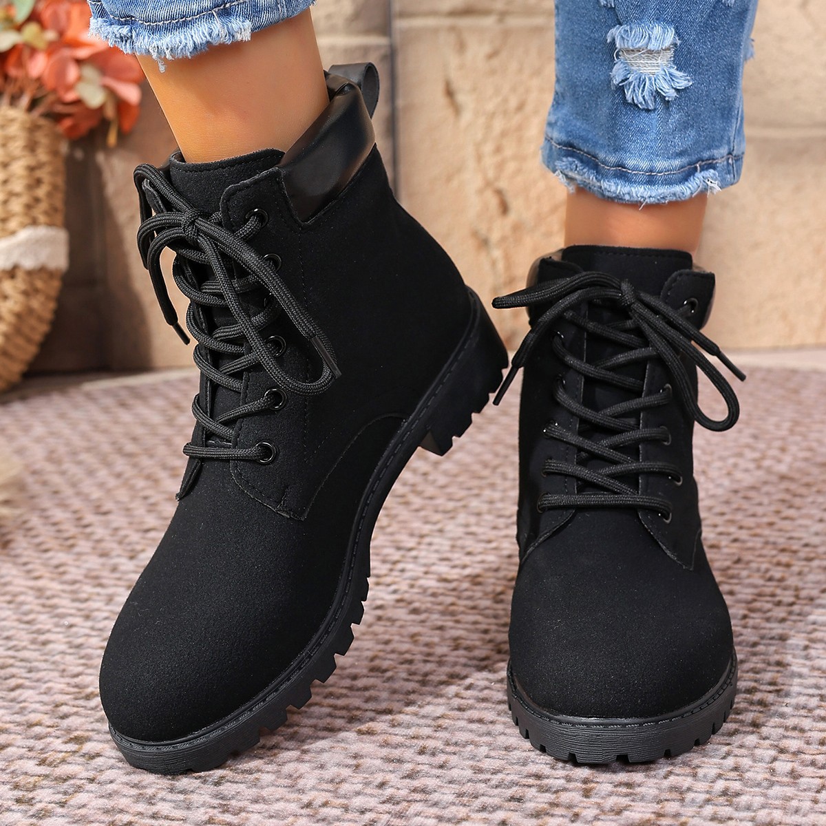 Women's Dr Martens Fashion Front Lace-up Plus Size Short Boots foto 4