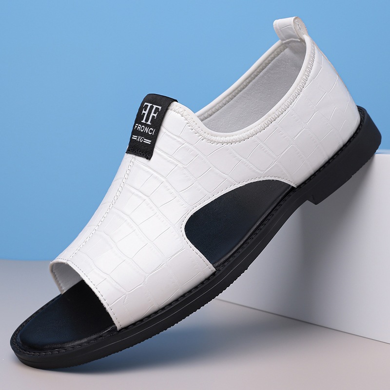 Men's Fashion Embossed Open-Toe Sandals foto 4