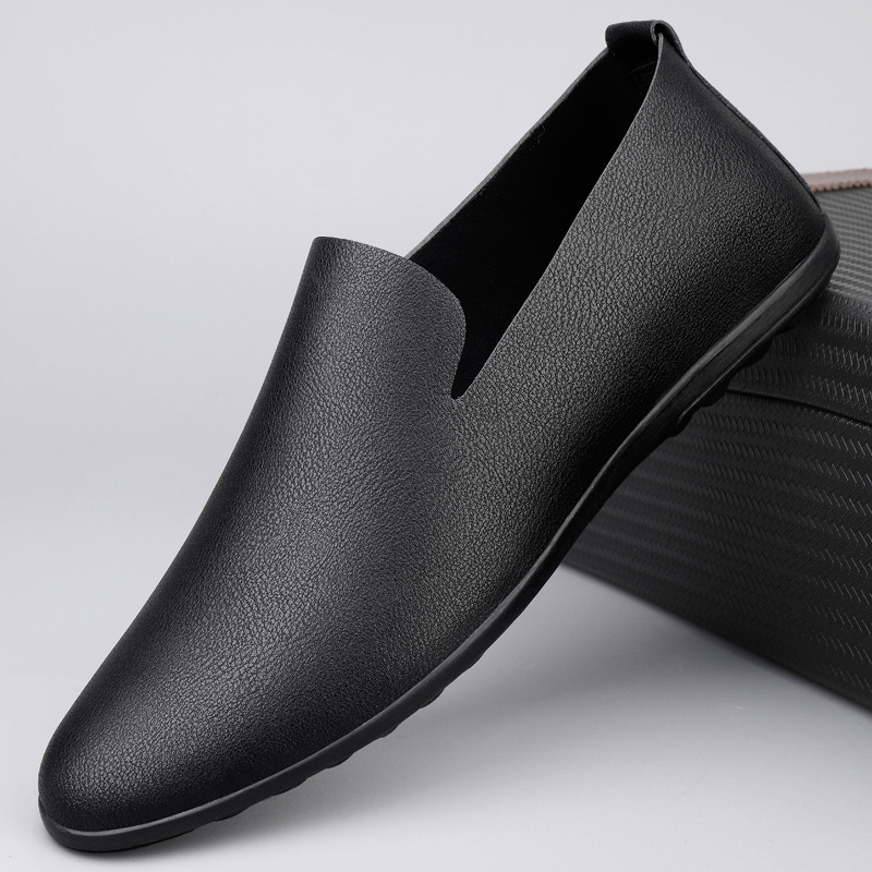 Men's Casual Leather Shoes Fashion Soft Gommino Low Top