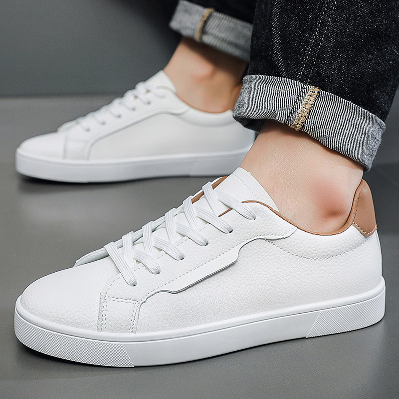 Spring New Mens White Sneakers With A Low-cut Design foto 5