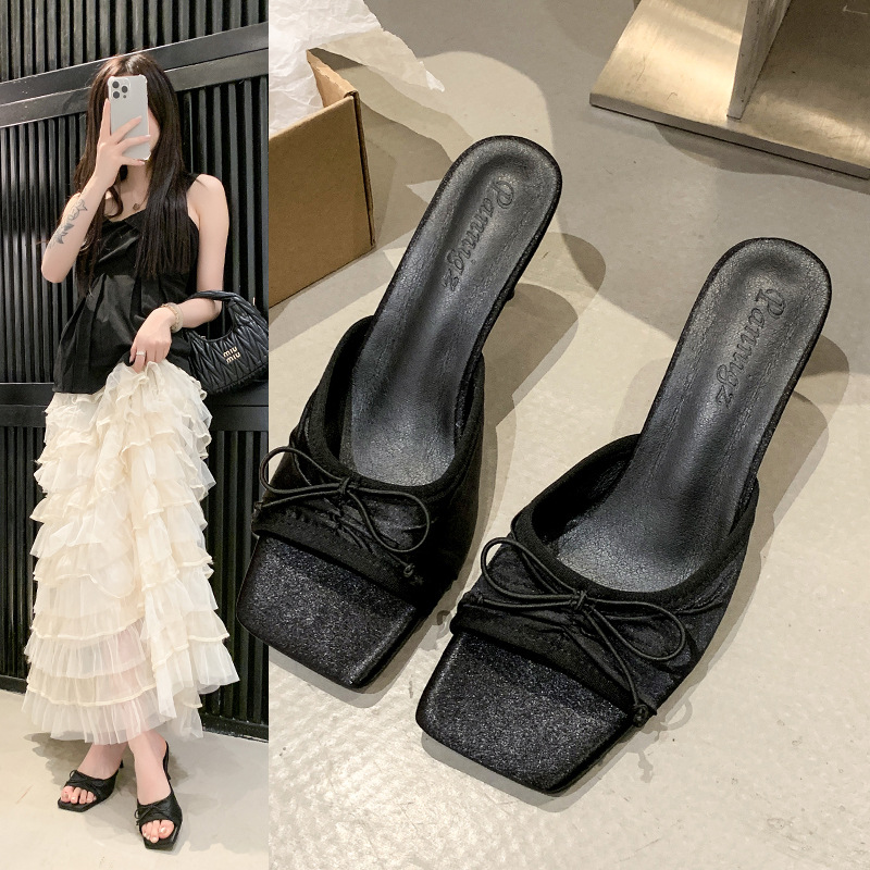 Women's Simple All-Match Bowtie Peep-Toe Sandals foto 5