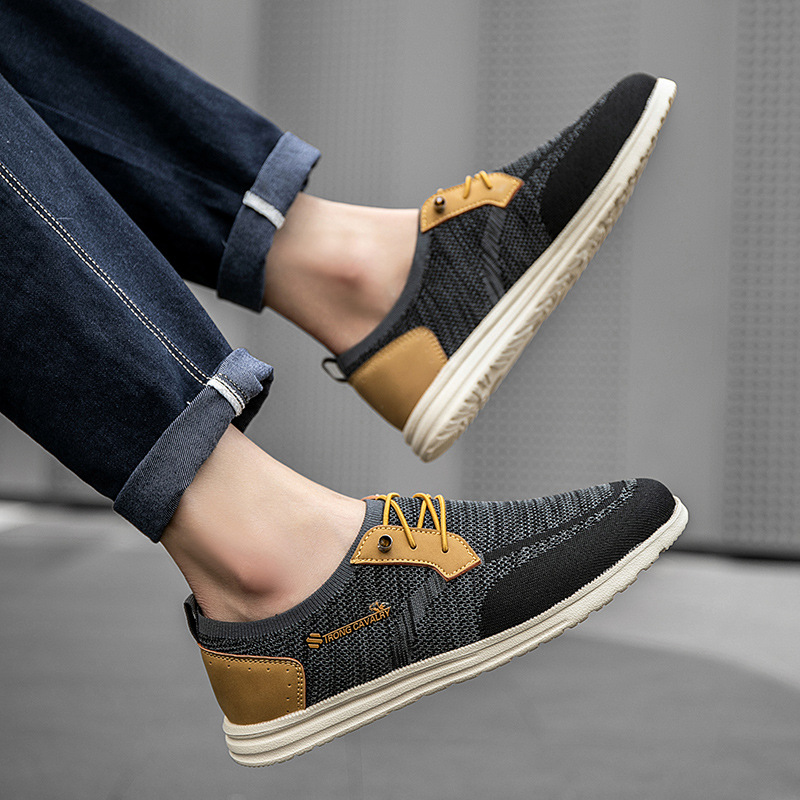 Casual Slip-on Mesh Shoes Lightweight Breathable Loafers Men Walking Running Sports Shoes foto 3
