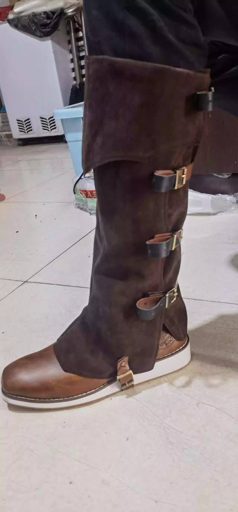 Medieval Renaissance Viking Retro Leg Armor Boots foto 2
