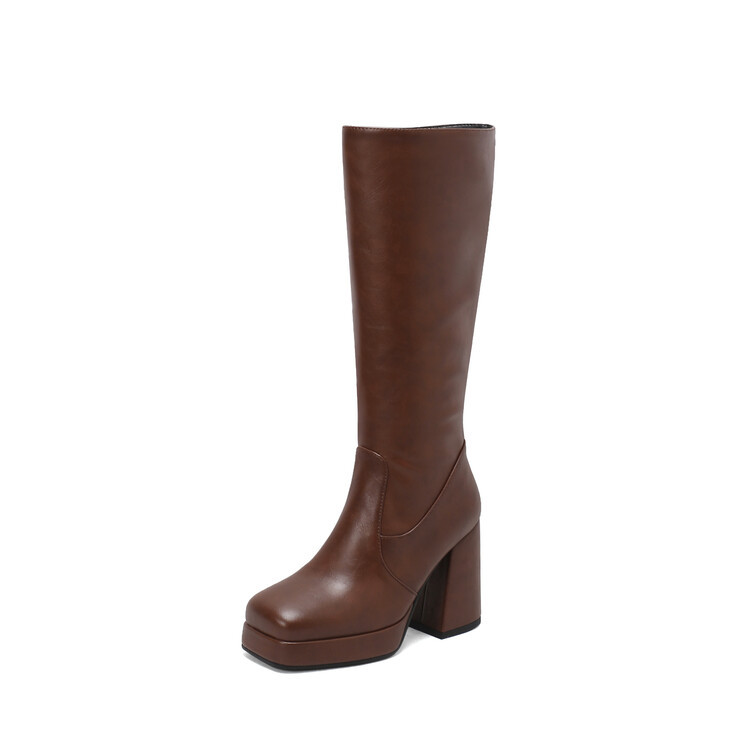 Fashionable High Heel Platform Tall Boots For Women Plus Size foto 4