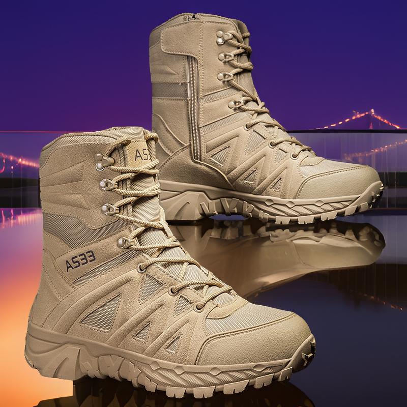 Breathable Leather Hiking Boots High-top Outdoor Climbing Shoes And Rugged Work Boots For The Wildernes foto 4