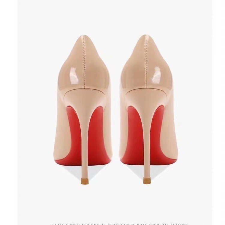 Women's Pointed Low-cut Patent Leather High Heels foto 4
