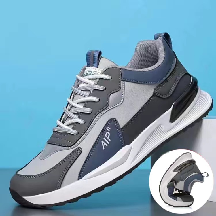Casual Men's Shoes Soft Sole Color-block Lace-up Sneakers Versatile Trendy Running Sports Shoes foto 4
