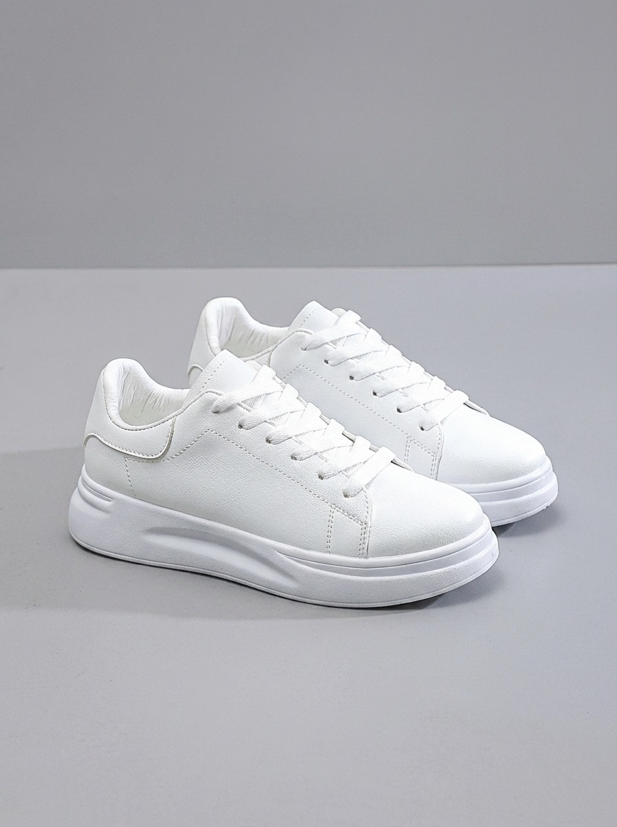 Womens White Platform Sneakers Height-increasing Wedge Shoes Versatile Casual Footwear foto 5