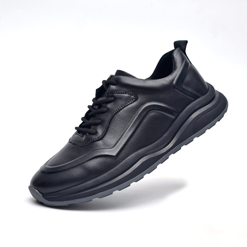 First Layer Cowhide Soft Bottom Running Shoes Leather Sports foto 4