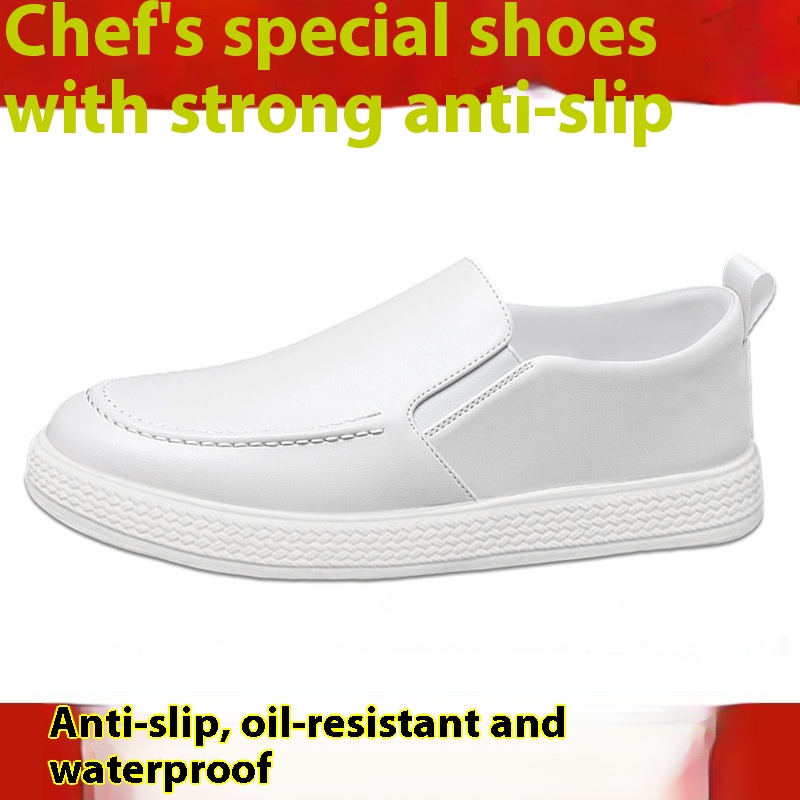 Summer New Men's One Pedal Kitchen Working Leather Shoes foto 5