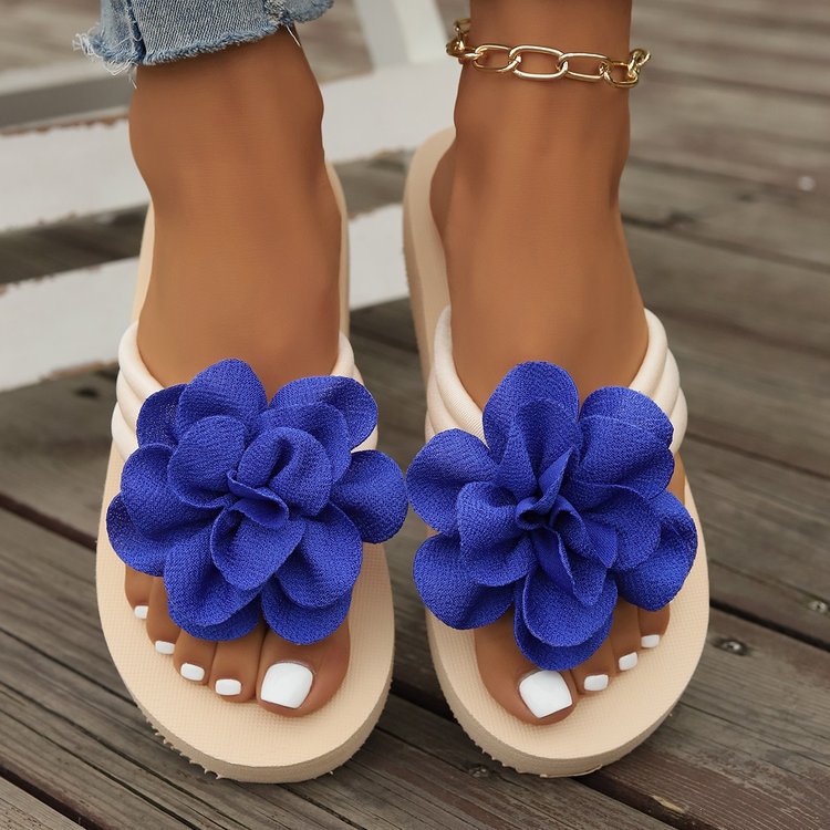 Flower Flip-flops Thick-soled Slippers Casual And Versatile Lightweight Beach Shoes foto 3