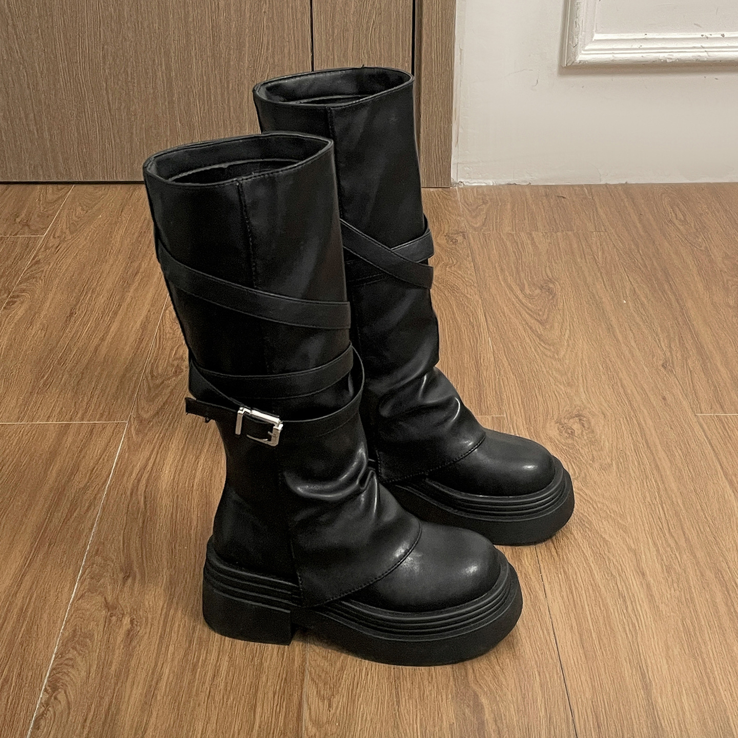 Women's Fashionable Vintage Chunky-Heel Over-the-Knee Boots foto 2