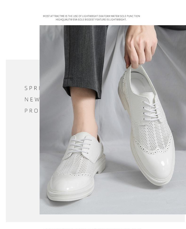 Plus Size Hollow-out Brogue Men's Shoes foto 3