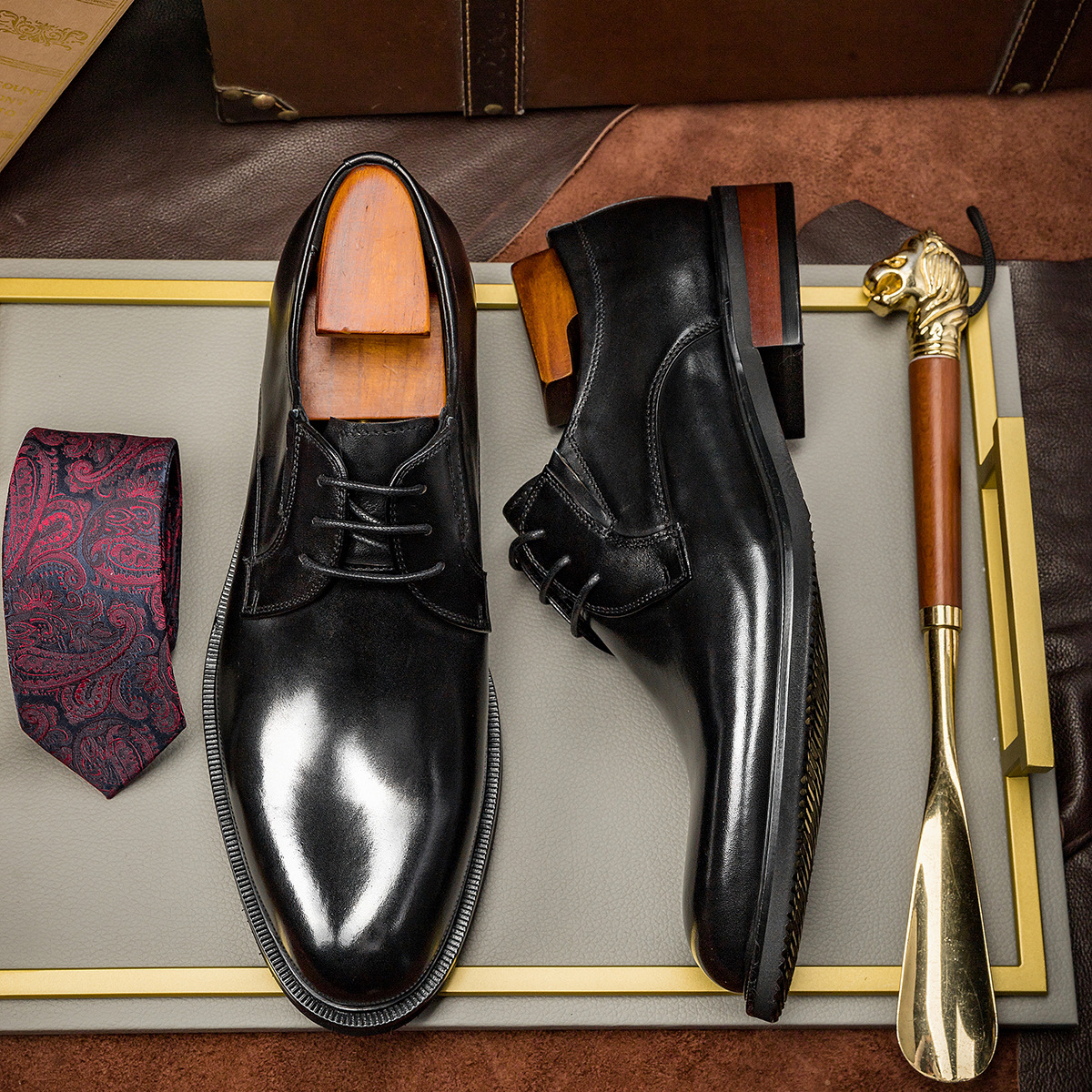 New Korean-style Mens Business Dress Leather Shoes foto 4