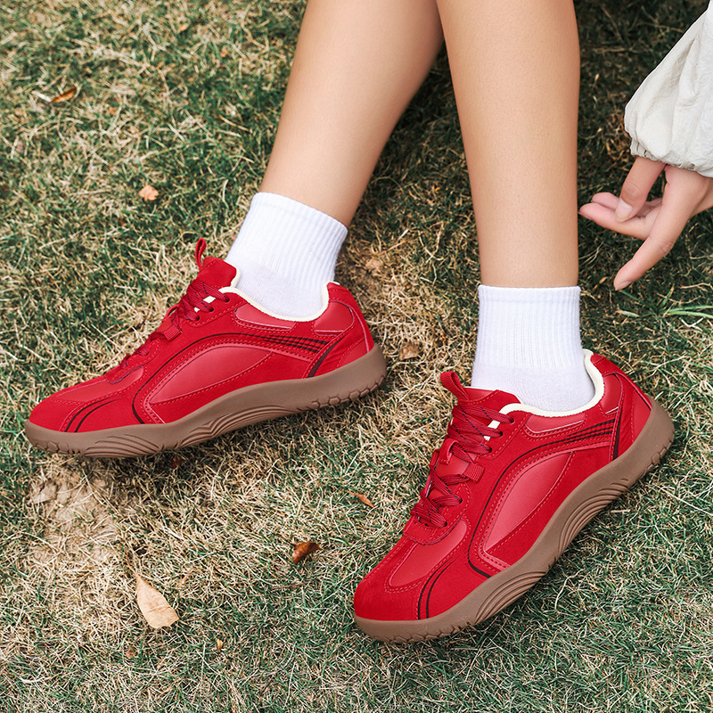 Lightweight Leather-upper Athletic Sneakers Casual Running Shoes
