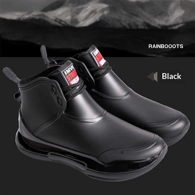 Cross-border Couple's Lace-up Unisex Camping Rain Non-slip Fishing Boots foto 2
