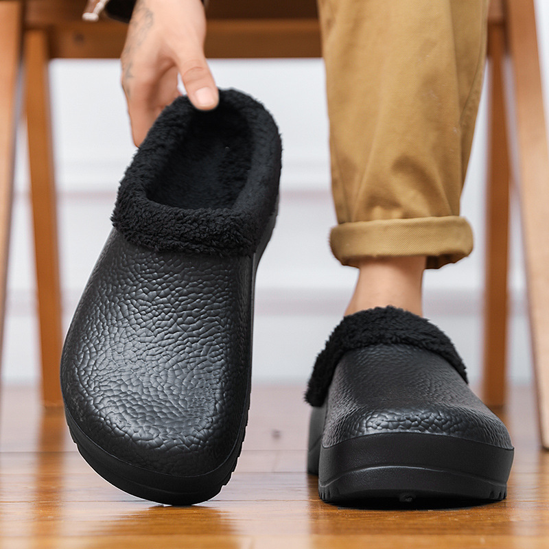 Fashion Personality Fleece-lined New Closed Toe Casual Sports Slippers Men foto 2