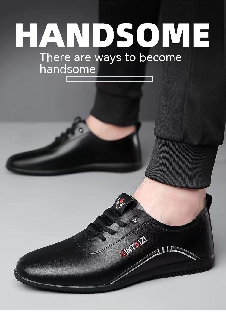 Breathable Lightweight And Thin Type Casual Flat Leather Shoes foto 5