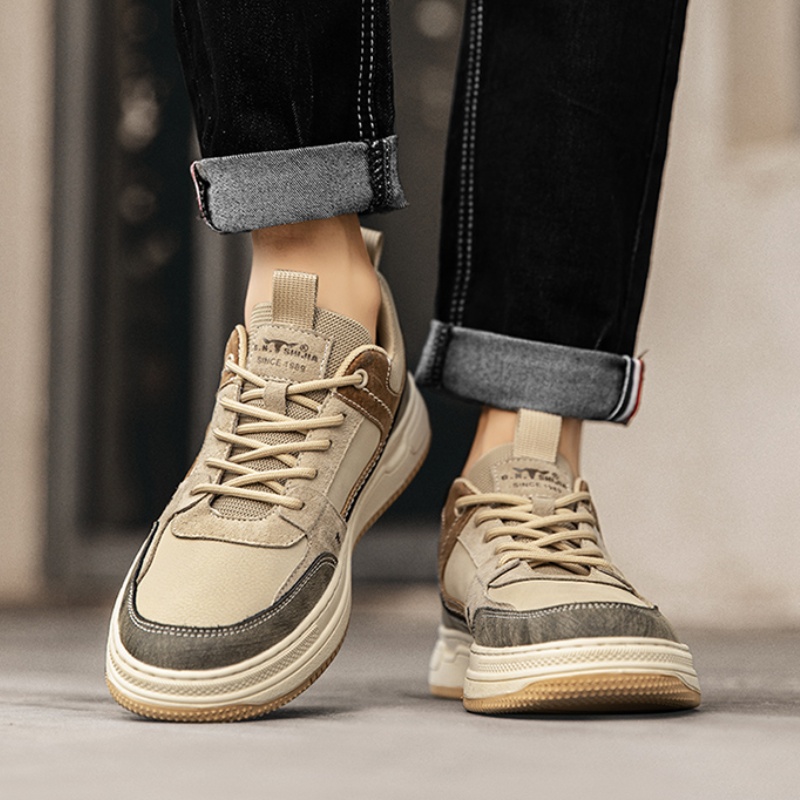 Spring Retro Sports Casual Shoes Men's Leather All-matching foto 3