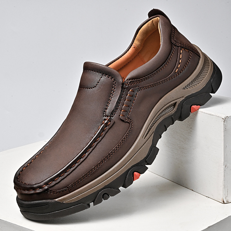Mens Large-size Slip-on Lightweight Casual Leather Shoes foto 4