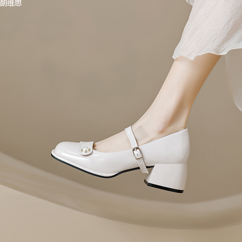 French Style With Fairy Chunky Heel Pumps Plus Size foto 4