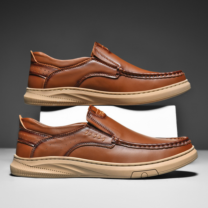 Top Layer Cowhide Men's Shoes Slip-on foto 2