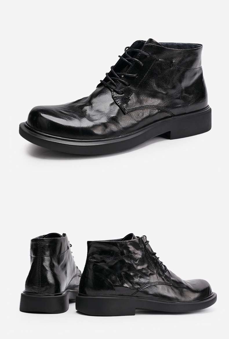 Men's Grab Pattern Business Casual High-top Martin Boots foto 5