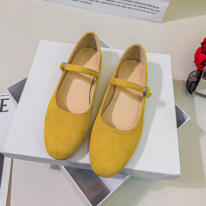 Rubber-soled Flat Vintage Genuine Leather Mary Jane Pumps