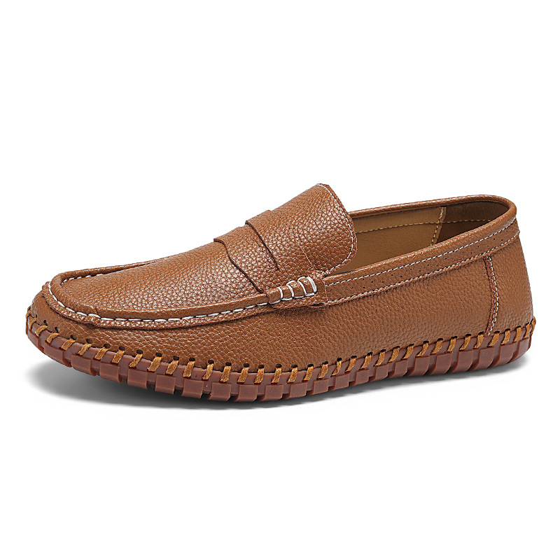 Hand-stitched Bottom Lazy Slip On Men's Casual Leather Shoes foto 3