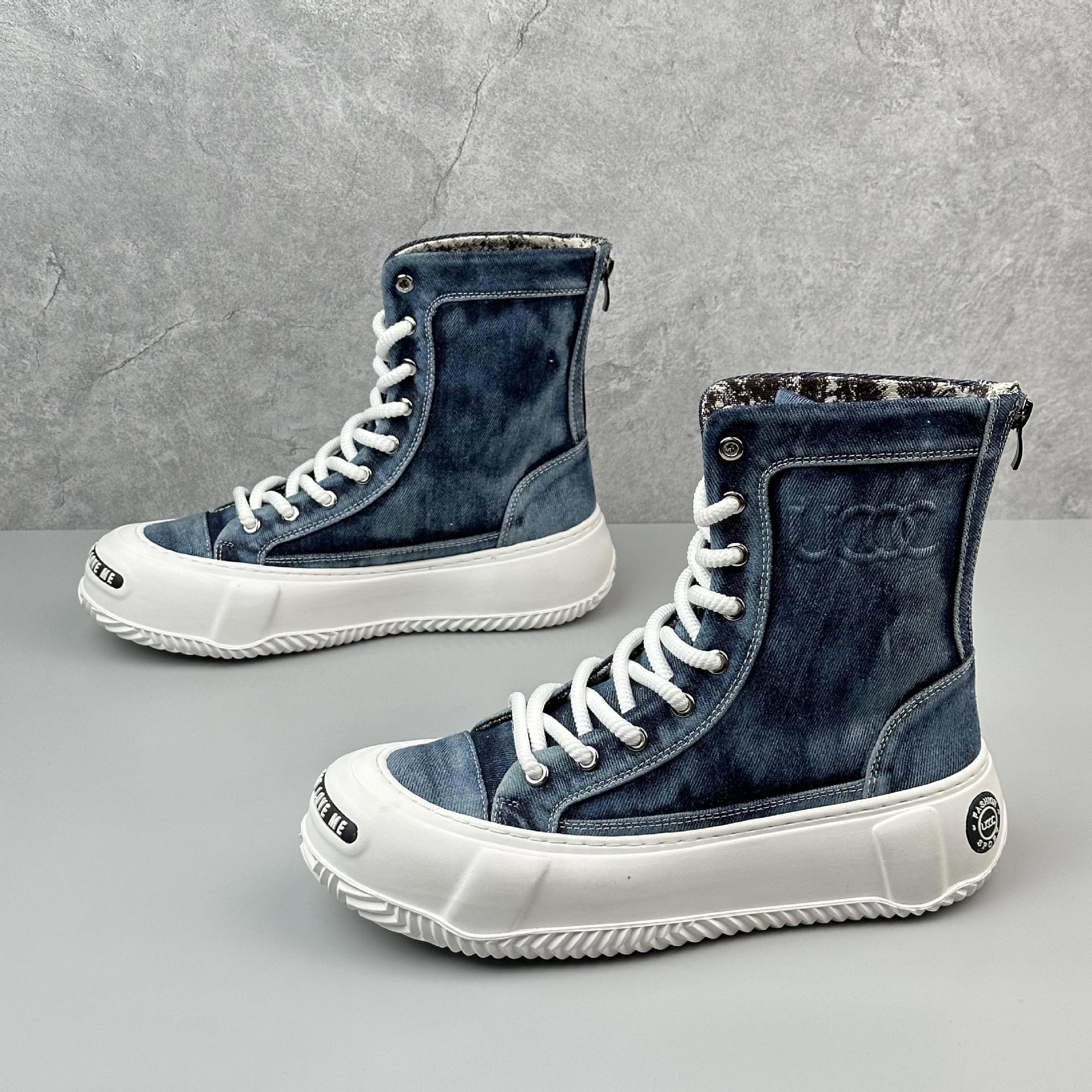 High-top Canvas Boots Fashionable All-match Fashion Boots Men foto 5