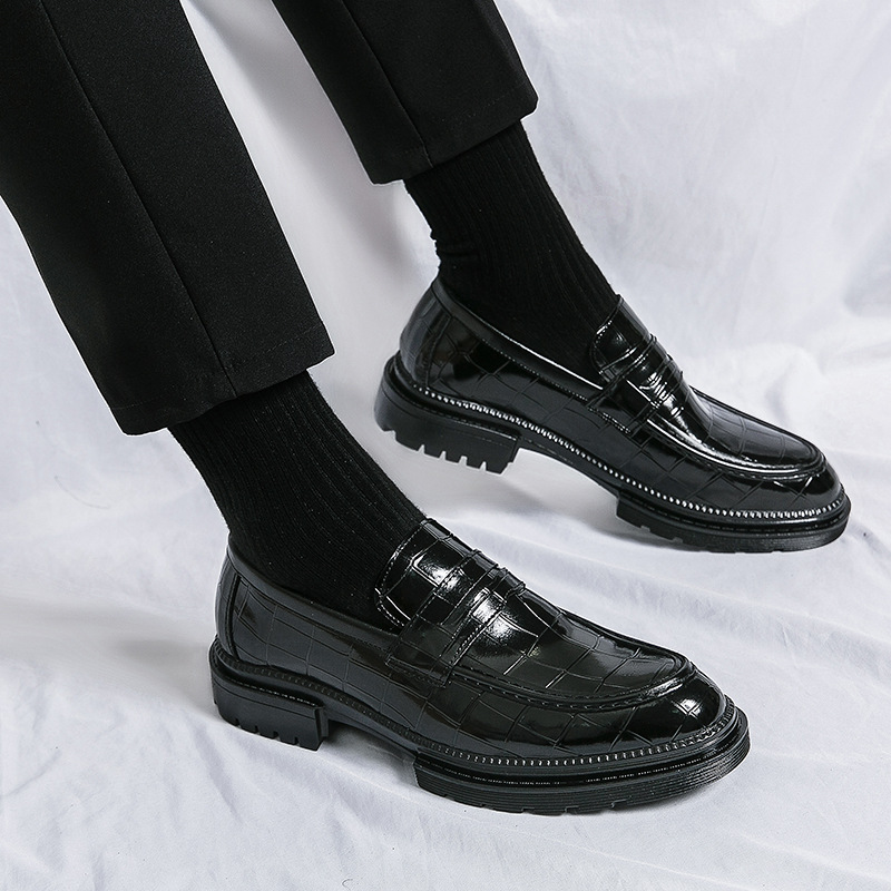 Casual Men's Leather Shoes Breathable British Men's Fashion Shoes foto 5