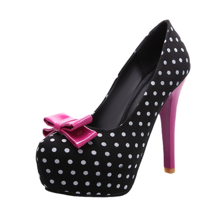 Springautumn Sweet Round-toe High Heels With A Bow And Thin Stiletto Heel foto 4